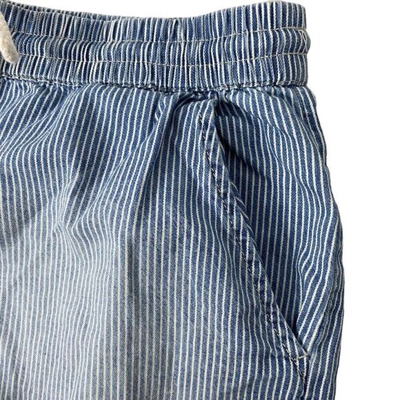 Aerie Women's Medium Striped Frayed Hem Denim Short - Picture 3 of 6